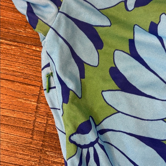 Farm Rio Copacabana Asymmetric Midi Cutout Dress Blue Green One Sleeve Small - Picture 11 of 11